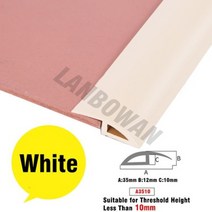 1M 자체 접착 보호 카펫 및 바닥 가장자리 씰링 스트립 3~10mm 간격에 적합한 PVC 바닥 문지방 전환 씰링 스트립, a3510-화이트 10mm