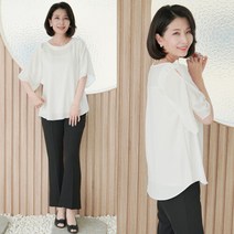 T56251 어깨프릴진주 날개소매 블라우스/엄마옷