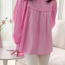 여성 공주풍 코튼 린넨 프릴 셔츠 블라우스.옷자락(무료배송)