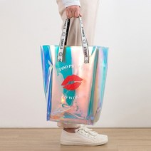 여름 바캉스 방수 비치백 투명 홀로그램 에코백 물놀이 가방 여행 방수 숄더백