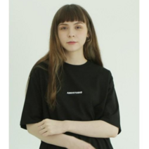 남녀공용 반팔티셔츠 AMOSTUDIO Small Logo Half T-Shirts(A021TS01BK)