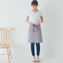 모올글래드 반앞치마 심플 카페 바리스타 허리 앞치마 식당용 홀서빙용 스트라이프 데님, 반앞치마 (프리미엄-그레이)