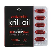 스포츠리서치 남극 크릴 새우 오일 1000mg 오메가3 아스타잔틴 EPA DHA 30캡슐, 1개, 기본