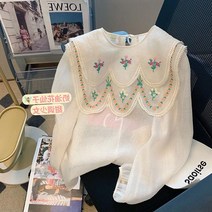러블리 프렌치 플라워 자수 셔츠 블라우스_4