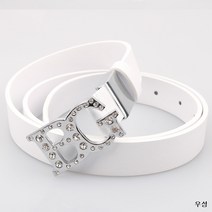 BG 골프웨어 액세서리 여성 스포츠 가죽 벨트 숏컷RWTYI89443-199_G, 화이트White