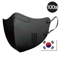 진짜 국가대표가 쓰는 국가대표마스크 KF94 새부리형 화이트/블랙/그레이. 카타르 응원 국가대표축구팀 KFA, 블랙, 100매(2박스)