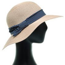 (플릭앤플록)ICP13.도트밴드 밀짚 여성 큰챙 여름 모자.플릭앤플록