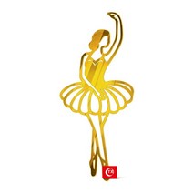 [라임] 골드 발레 추상 미니멀리스트 라인 아크릴 케이크 토퍼 생일 파티 장식, [25] 5