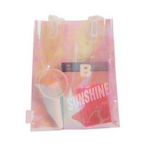 Pink 홀로 PVC 에코백 투명 바캉스 비치 여행 백 숄더 여름가방 굿즈 에코 홀로 비치투명백