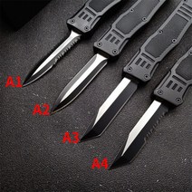 호신용 칼 마이크로 OTF 테크 나이프 컴뱃 트로로 616 시리즈 440 스틸 블레이드 57HRC 경도 아연 알루미늄 합금 핸들 자기 방어 포켓, 4.A4, 4.A4