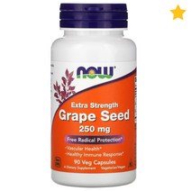 나우푸드 Extra Strength Grape Seed 250mg 베지 90정, 1개, 기본