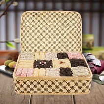 강릉 한과 대바구니 3kg / 수제한과 찹쌀과줄+7종 강정(찹쌀 참깨 백년초 쑥 흑임자 흑미 차좁쌀) 찹쌀+멥쌀+콩+조청 사기막전통한과, 1개