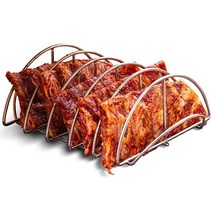 GriAddict Classic Joe 훈연용 스모커 립 랙 빅 그린 에그 랙 액세서리 - 대형 카마도 그릴용 BBQ 홀더 최대 5개의 갈비를 담을 수 있으며 그릴 공간 최적화
