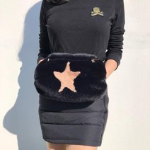 로로얼로이 겨울 골프 밍크 에코퍼 방한 손난로 따수미 벨트 가방 골프핸드워머, 컬러 : 아이보리