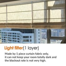 비즈공예현대 코튼/린넨 패브릭 반/전체 암막 커튼 로마 블라인드 사용자 정의 만든 롤러, 01 Light Filter