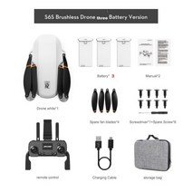 프로페셔널 미니 RC 드론 GPS 4K S6S 듀얼 카메라 HD 항공 사진 와이파이 FPV 광학 흐름 쿼드콥터, White 3 Battery