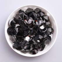 저스트씨 유리 플랫 백 라인석 반짝이 크리스탈 AB 스톤 접착제 납유리 라인스톤에 네일 아트 의류 장식, [11] SS34-288Pcs, [08] Black Diamond