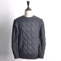 ID0209 왕꽈배기 라운드 니트 두툼한 남자 니트