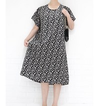 여성 인견 여름 원피스 반팔 나시 블랙플라워