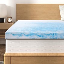 BedStory 5.1cm(2인치) 메모리 폼 매트리스 토퍼 풀 사이즈 젤 주입 소용돌이 침대 토퍼 허리 통증 완화용 쿨링 패드 인체 공학적 디자인 피부 친화적 Cert, 2' Memory Foam, King