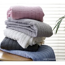 여름 쿨링 홑이불 피그먼트 스프레드 뱀부리플 워싱 얇은 침대 이불겸패드 이부자리, 그레이, 그라니타 뱀부리플 베개커버(50x70)