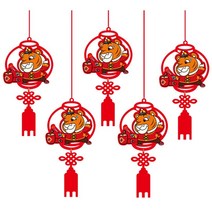 2022 호랑이 년 교수형 장식 장식 중국 매듭 호랑이 축복 펜던트 새해 봄 축제 문 창 벽 장식, 칸델라