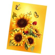 MJS 보석십자수 50 x 40 cm 캔버스형 세트 DIY MH6, 황금 해바라기