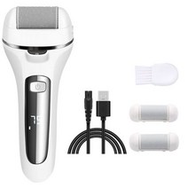 전기 피부 경결제거제 갈라진 발 뒤꿈치 각질용 충전식 스크러버 페디큐어 키트, [01] White