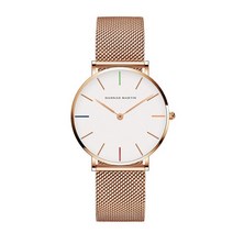 일본 석영 운동 프리미엄 36mm 한나 마틴 여성 스테인레스 스틸 메쉬 로즈 골드 방수 시계 드롭 배송