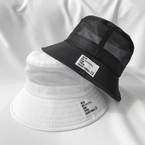 디작소 여성 데일리 메쉬 라벨 버킷 햇 벙거지 모자