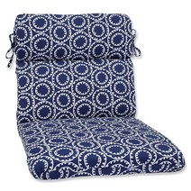 Pillow Perfect 568362 야외/실내 링 a Bell 네이비 라운드 코너 의자 쿠션 102.9cm x 53.3cm 블루 USA 미국, Round Corner Chair Cushion