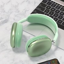 무선헤드폰 노이즈캔슬링 블루투스 헤드셋 용 헤드셋 오버이어 이어폰 서브우퍼 이어폰 포함, 초록