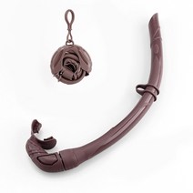 스노클링 마스크 여성 남성 실리콘 접이식 튜브 컴팩트 보관 케이스 롤업 습식 호흡 튜브, Coffee_3