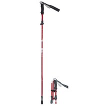 [제이렉스]초경량 두랄루민 5단 휴대용 접이식 폴딩 등산스틱 등산지팡이 2개 1SET, 레드