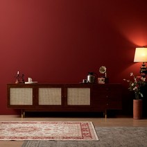 헤이몰리 화양연화 라탄 원목 티비다이 거실장 2000, 월넛