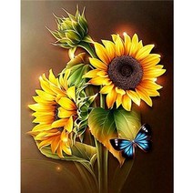 세진 NEW 보석십자수 제품 72가지 신제품 새로운 취미생활 보석 십자수 보석십자수, 34x44 행운의나비와 해바라기