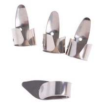 4pcs 스테인레스 스틸 1 엄지 손가락 및 3 손톱 기타 픽 Plectrums 세트 금속 어쿠스틱 일렉트릭베이스 액세서리, [01] WHITE