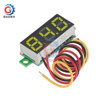 DC 0-100V LED 디스플레이 디지털 미니 게이지 전압계 3 선 패널 미터 0.28 인치 감지기 모니터 도구, [05] YELLOW, 05 YELLOW