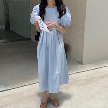 [바보사랑] 퍼프소매 여름 원피스 반팔 예쁜 롱