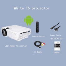 신제품 미니 빔 프로젝터 고성능 AS T5 비디오 비머 LED 미니 프로젝터 홈 시네마 미디어 플레이어 무선 동기화 디스플레이 아이폰 안드로이드 휴대폰 프로젝터, 02 White WIFI_04 영국 플러그