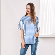 이월할인 써스데이아일랜드 셔츠 스트라이프 오버핏 T204MTS245W 트렌드존