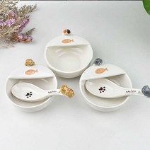 일본 귀여운 고양이 입체 도자기 그릇 매달린 고양이, A