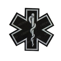 미군용품 밀리터리 패치 와펀수놓은 패치 메딕 해골 전술 군사 응급 처치 장식 반사 의료 크로스 자수 배지, 01 reflective black