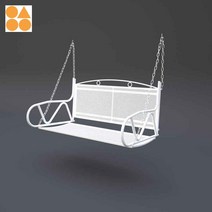 마당 의자 정원 철제 팬션 카페 흔들 야외실내 그네 주물, 흰색단독시트+4줄체인 거치대없음색상 비고 가능