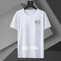 쥬엔리치 2XL~10XL 남자 빅사이즈 반팔 티셔츠 큐빅 순면 여름 티 라운드넥 캐쥬얼 남성 루즈핏