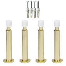 스프링 도어 완충 방문 스토퍼 4개입 세트 + 설치 피스 칼블럭, 골드, 골드