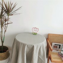 빈티지 리틀 프레쉬 플라워 소녀 하트 코튼 린넨 피크닉 천 사진 소품, 150x200cm, 그레이 체크
