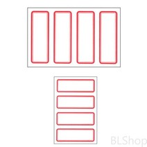칼라 일반 견출지 전출지 스티커 적색 4칸 10매
