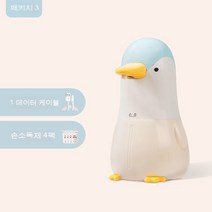 손 소독제 자동 센서 그물 붉은 손 씻기 거품 기계 귀여운 만화 홈 충전 스마트 비누 디스펜서, 펭귄 블루 손 소독제4병