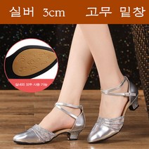 여성댄스화 레오파드 댄스슈즈 라틴 미드힐 플라자댄스 사교댄스화 2X346